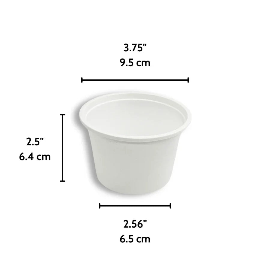 White PP Round Bowl, 8oz (Microwaveable, Base Only), 1,000/case