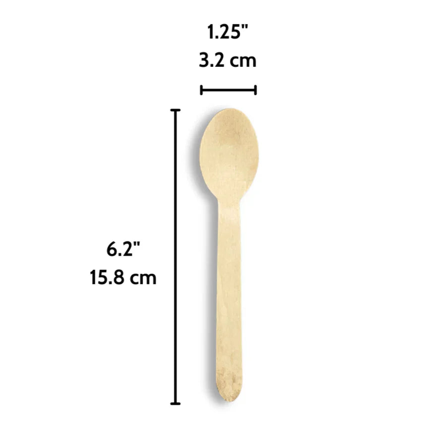 Wooden Spoon, 6.2" (Compostable), 1,000/case