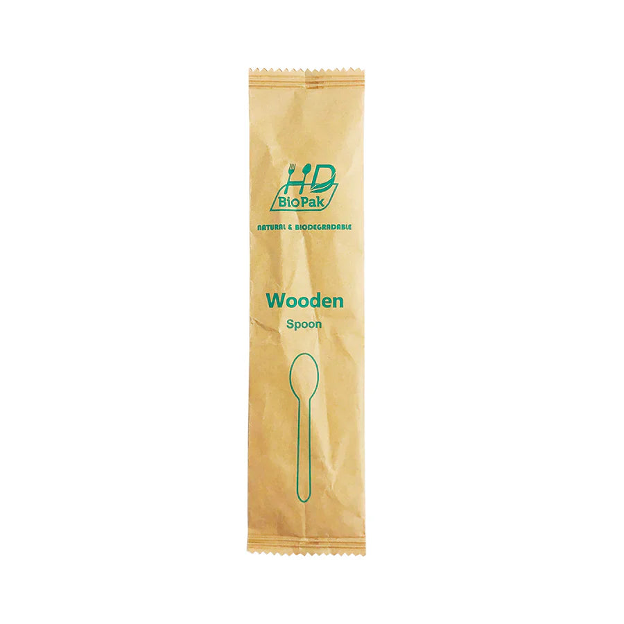 Wooden Spoon, 6.2" (Compostable, Individually Wrapped), 1,000/case