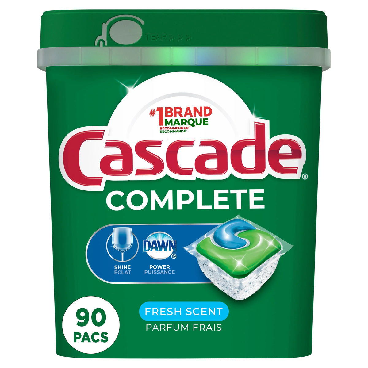 Cascade Dishwasher Detergent Pods, Fresh Scent, 90 Count