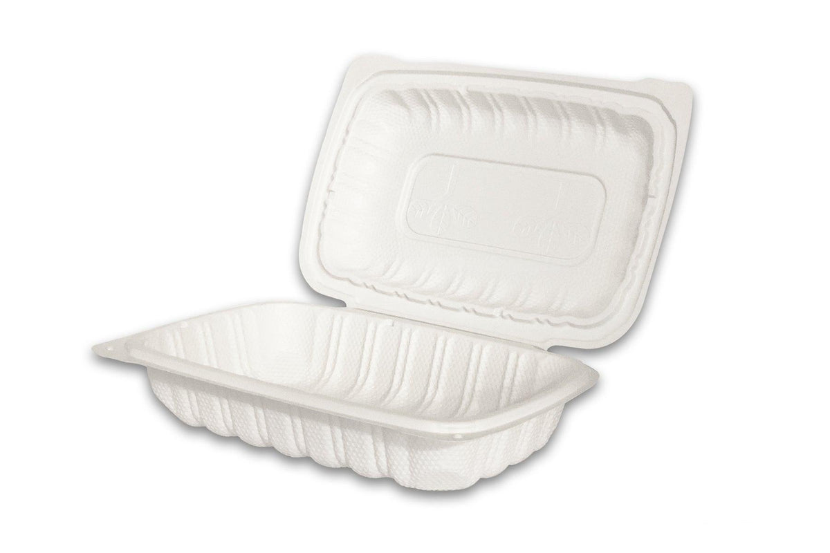 PP Hinged Container, 9" x 6" x 2.5" (Microwaveable, Vented), 200/case