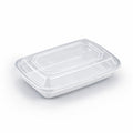 White PP Rectangular Container W/ Lid (Microwaveable), 16oz