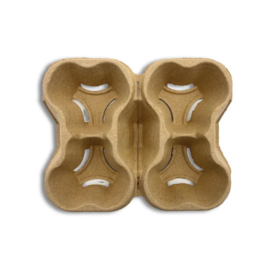 Kraft Paper 4-Cup Tray Holder, Splitable, 400/case