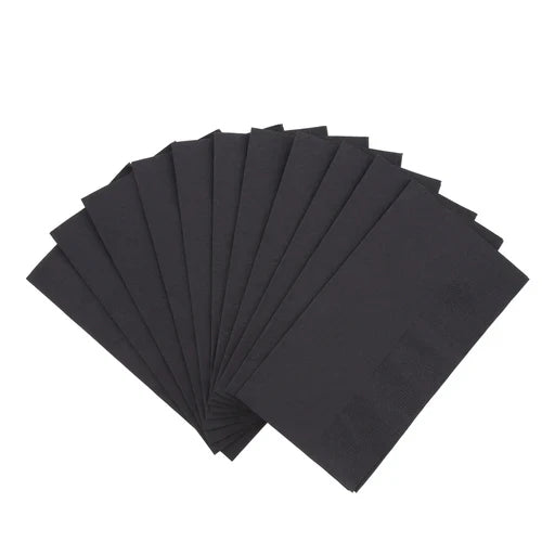 Black Dinner Napkin, 1/8 Fold (2-Ply), 992/case