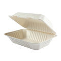 Natural Molded Fiber Clamshell, 9" x 6" x 3" (Rectangle), 200/case