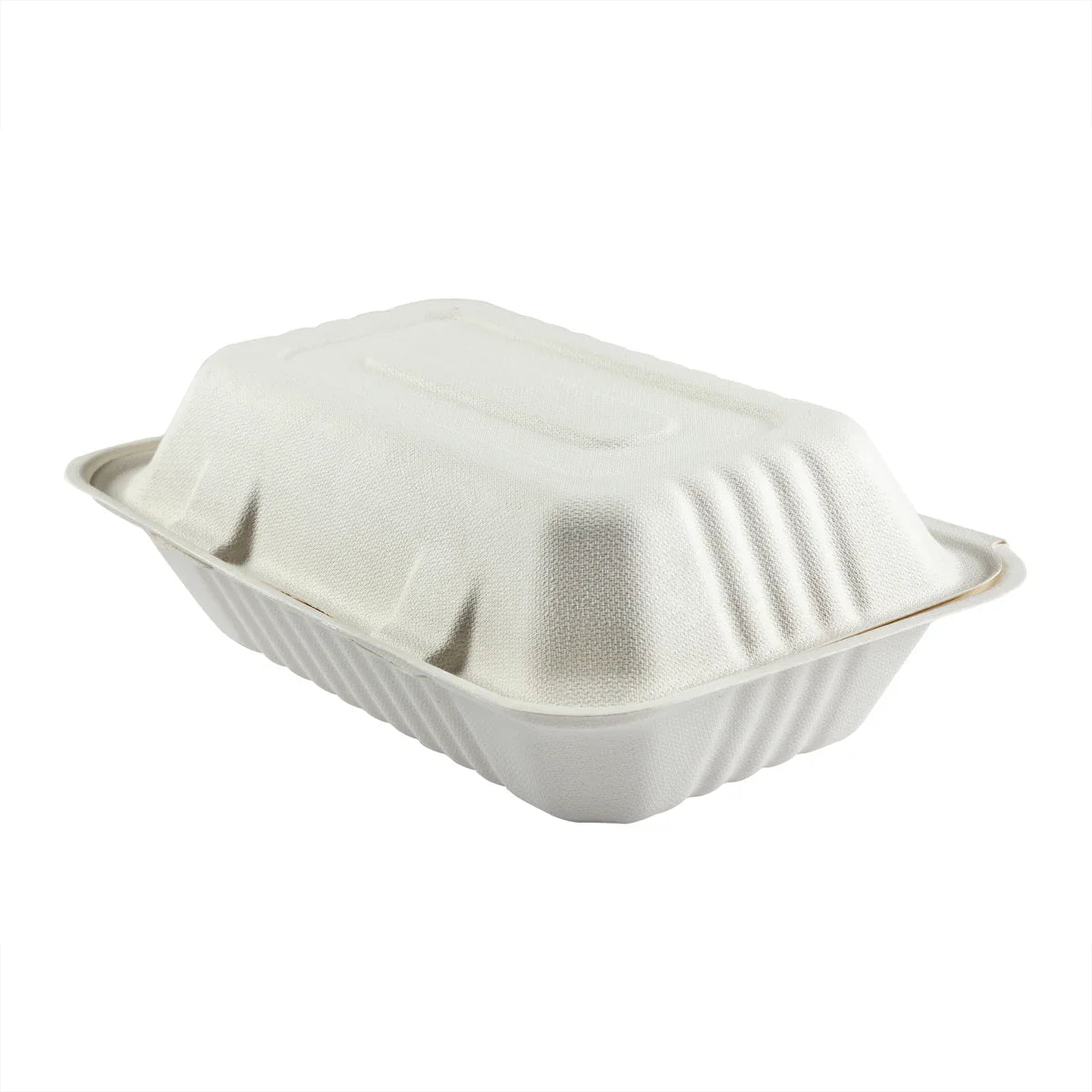 Natural Molded Fiber Clamshell, 9" x 6" x 3" (Rectangle), 200/case