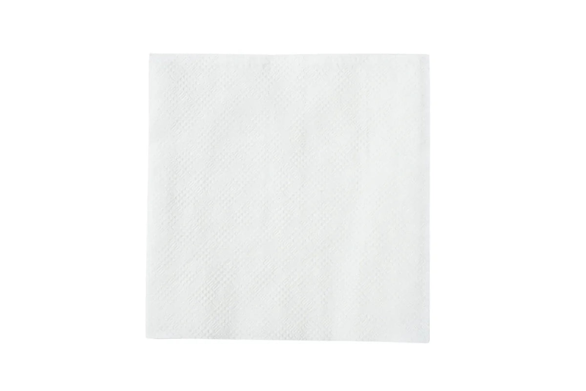 White Beverage Napkin, 9" x 9" (1-Ply), 4,000/case