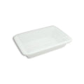 White PP Rectangular Container, 32oz (Microwaveable) W/ Lid, 150/case