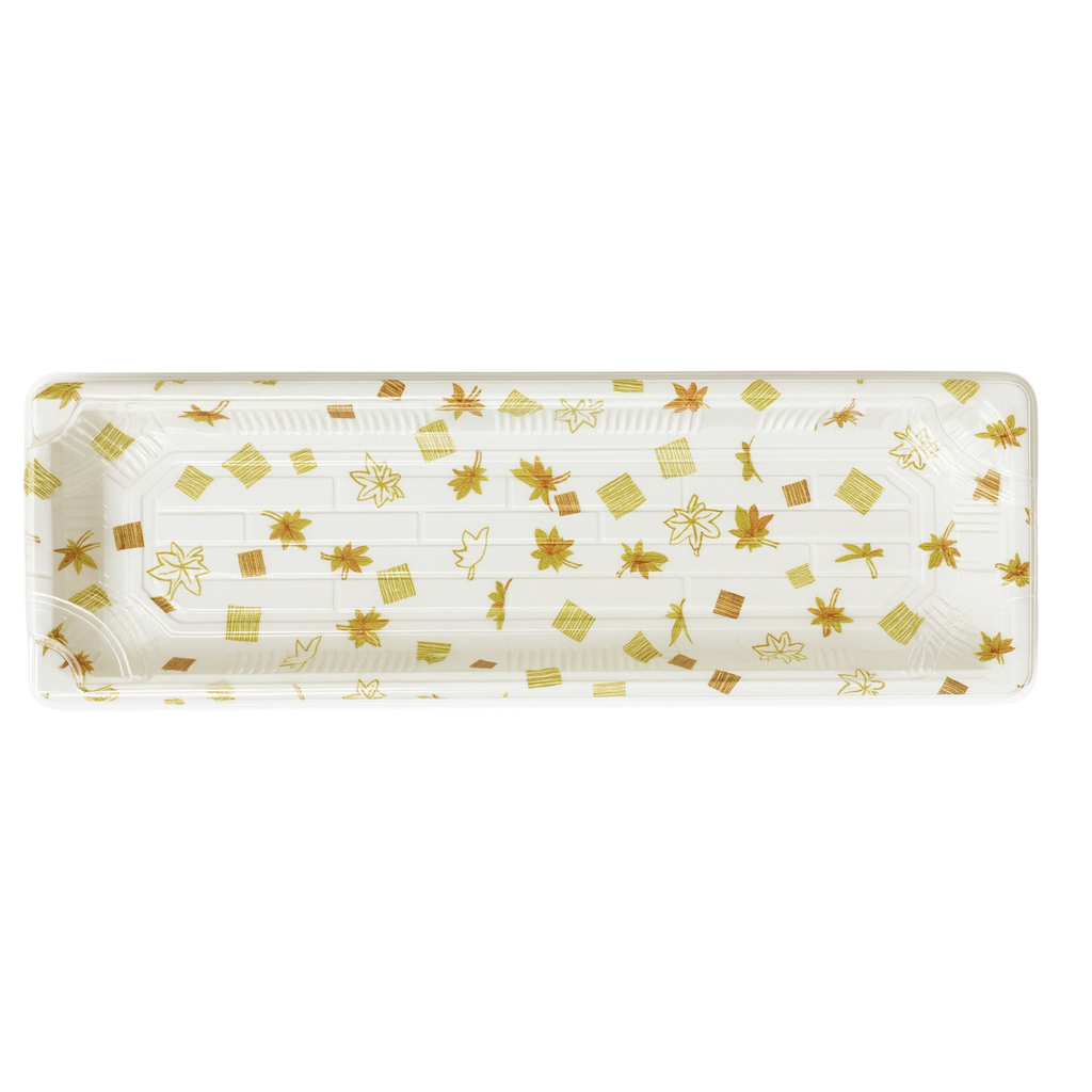 Maple Pattern Sushi Tray, 9" x 3.75", 600/case