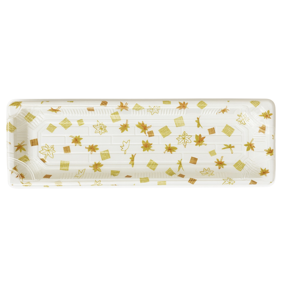 Maple Pattern Sushi Tray, 9" x 3.75", 600/case