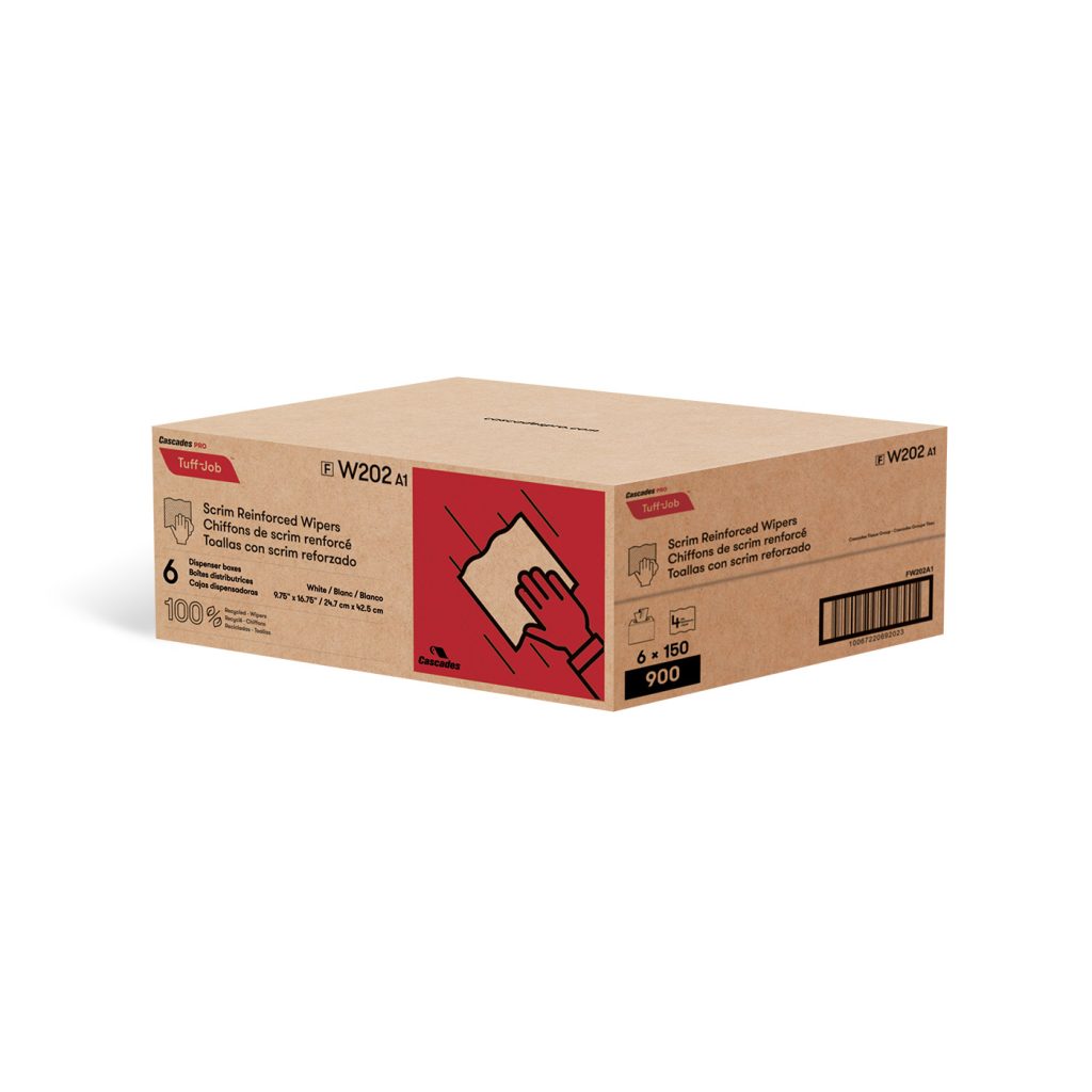 Cascades White Wiper Cloths, 6/case