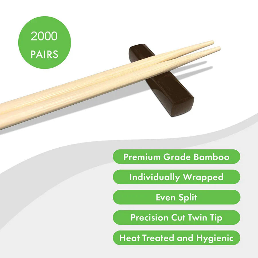 Bamboo Chopsticks, 8" (Individually Wrapped), 2,000/case