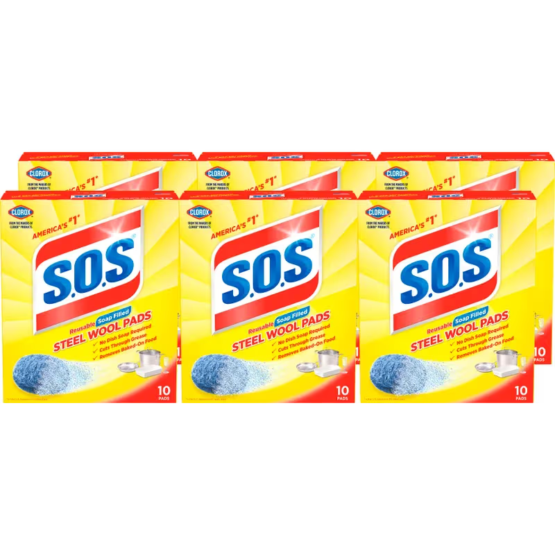 SOS Steel Wool Soap Pads, 60/case