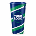 Custom Printed Static Stadium Cups, full-wrap print with a YOUR LOGO badge