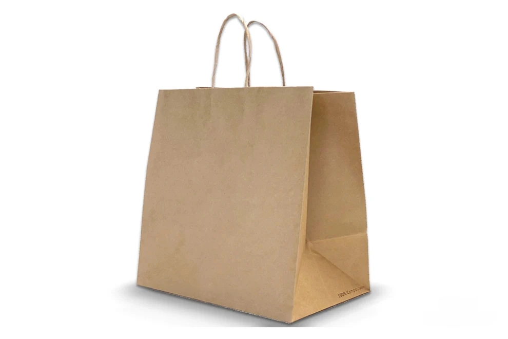 Handle Paper Bag, 11" x 8" x 12" (W/ Baseboard), 200/case