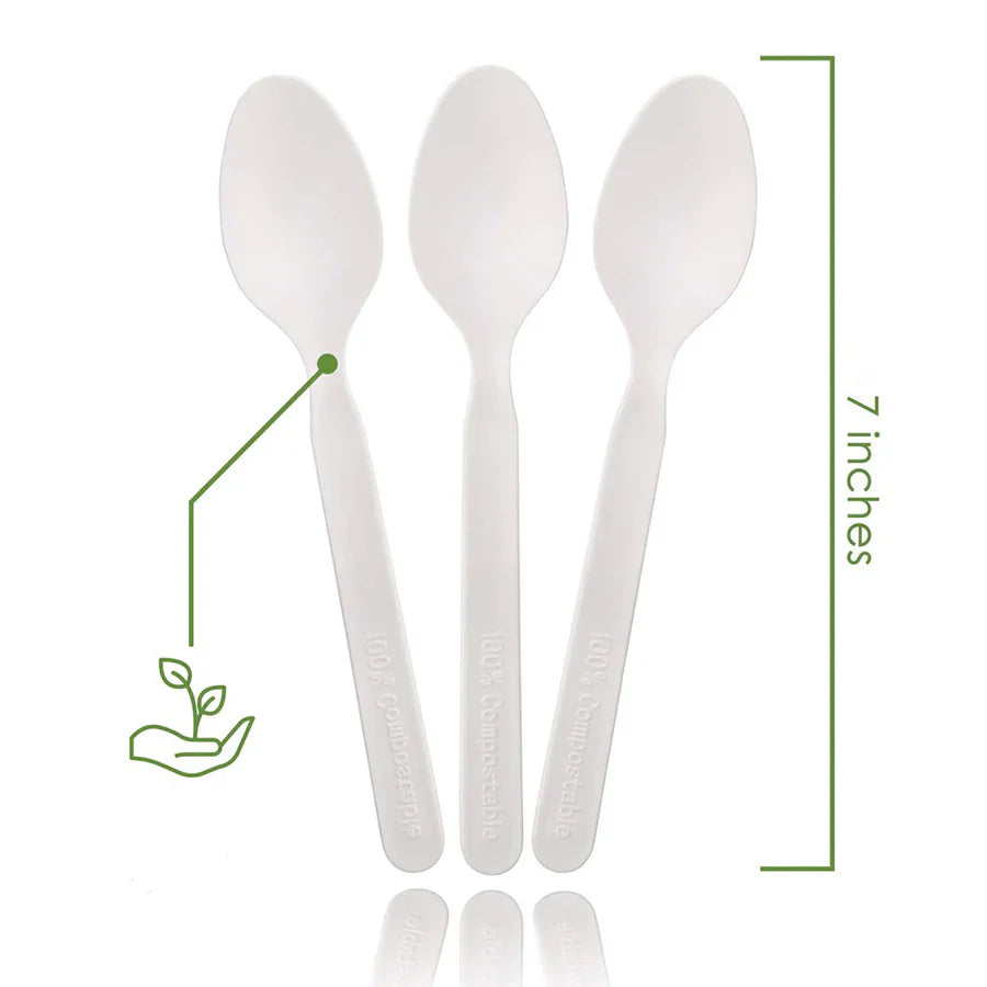PLA Soup Spoon, 7" (Compostable), 1,000/case